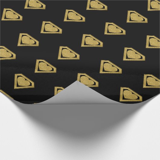 Gold Superheld Friend Valentijn Wrapping Paper Cadeaupapier (Hoek)