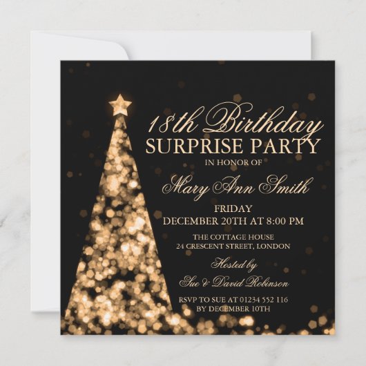 Gold Surprise - 18e kerstverlichting op jaardag Kaart (Voorkant)