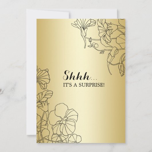 Gold Surprise 30th Birthday Party Kaart (Achterkant)