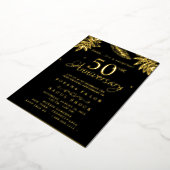 Gold Surprise 50ste bruiloft Jubileum Folie Uitnodiging (Gedraaid)