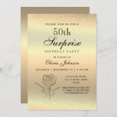 Gold Surprise 50th Birthday Kaart (Voorkant / Achterkant)