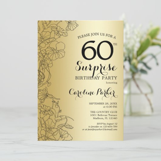 Gold Surprise 60e verjaardag Kaart (Staand voorkant)