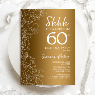 Gold Surprise 60th Birthday Kaart