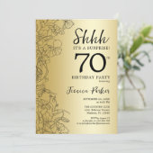 Gold Surprise 70th Birthday Kaart (Staand voorkant)