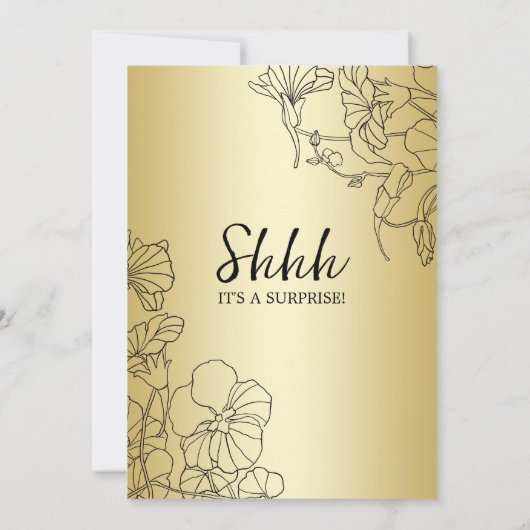 Gold Surprise 70th Birthday Kaart (Achterkant)