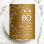Gold Surprise 80th Birthday Kaart