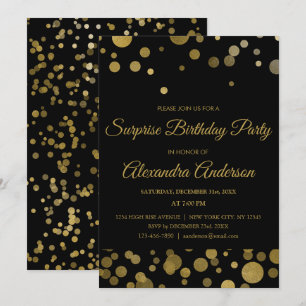 Gold Surprise Verjaardagsfeestje Gouden Confetti Kaart