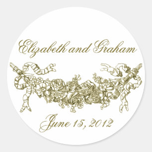 Gold Swag Romantic Stckers / envelopsluitingen Ronde Sticker