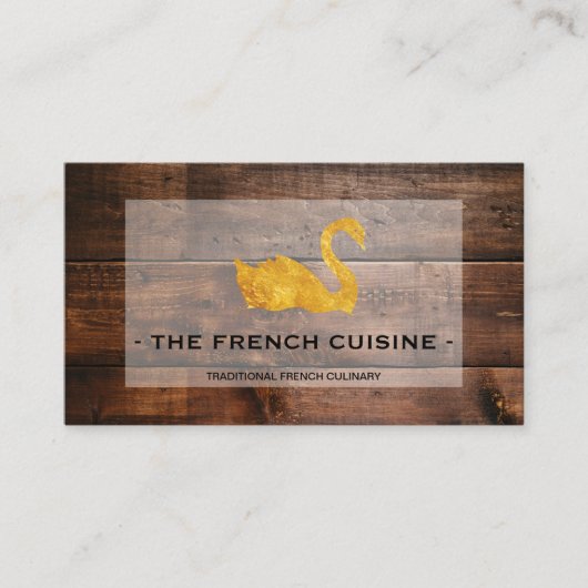 Gold Swan Wood-panel Visitekaartje (Voorkant)