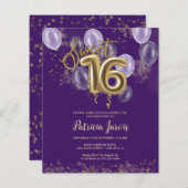 Gold Sweet 16 Bday-ballonnen (Voorkant / Achterkant)