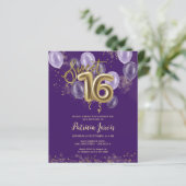 Gold Sweet 16 Bday-ballonnen (Staand voorkant)