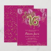 Gold Sweet 16 Bday-ballonnen (Voorkant / Achterkant)
