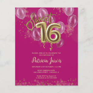 Gold Sweet 16 Bday-ballonnen
