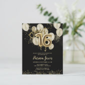 Gold Sweet 16 Bday-ballonnen (Staand voorkant)