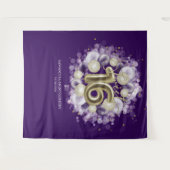 Gold Sweet 16 bday-ballonnen Partij Paarse achterg Wandkleed (Voorkant (horizontaal))