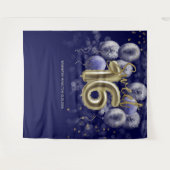 Gold Sweet 16-Bday Balloons Royal Blue Backdrop Wandkleed (Voorkant (horizontaal))