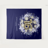 Gold Sweet 16-Bday Balloons Royal Blue Backdrop Wandkleed (Voorkant (horizontaal))