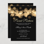 Gold Sweet 16 Birthday Bokeh Lights Kaart (Voorkant / Achterkant)