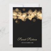 Gold Sweet 16 Birthday Bokeh Lights Kaart (Achterkant)