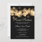 Gold Sweet 16 Birthday Bokeh Lights Kaart (Voorkant)