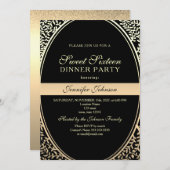 Gold Sweet 16 Birthday Invitation Kaart (Voorkant / Achterkant)