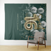 Gold Sweet 16-daagse ballonnen Emerald Green Backd Wandkleed (In Situ (horizontaal))