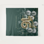 Gold Sweet 16-daagse ballonnen Emerald Green Backd Wandkleed (Voorkant (horizontaal))