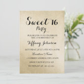 Gold Sweet 16 Party Invitation Kaart (Staand voorkant)