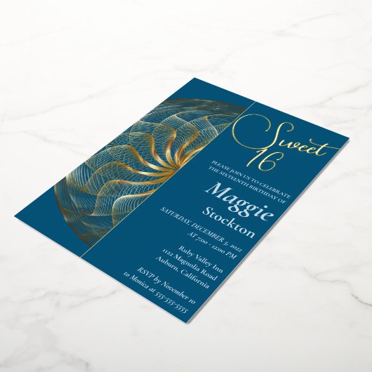 Gold Sweet 16 uitnodiging (Gedraaid)