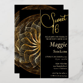 Gold Sweet 16 uitnodiging