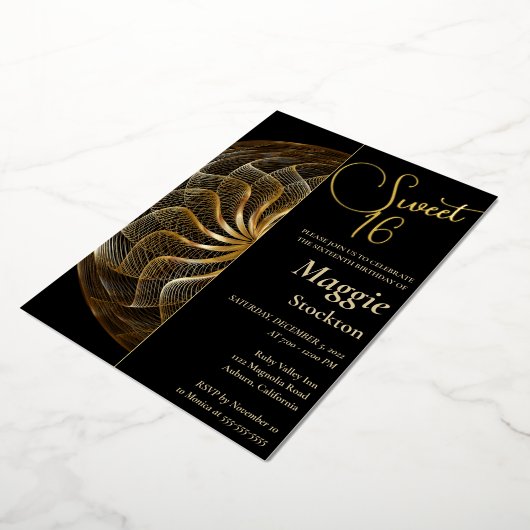 Gold Sweet 16 uitnodiging (Gedraaid)