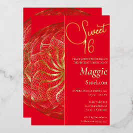 Gold Sweet 16 uitnodiging