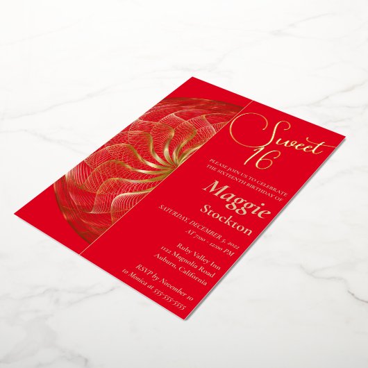 Gold Sweet 16 uitnodiging (Gedraaid)