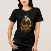 Gold “Sweet Dreams” Demon Horror Artwork Tri-Blend Shirt (Voorkant)