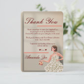 Gold Sweet Sixteen Hartelijk dank Save The Date (Staand voorkant)