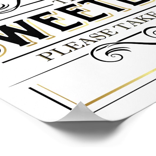  Gold SWEETEASY Snoep Party Sign Print (Hoek)