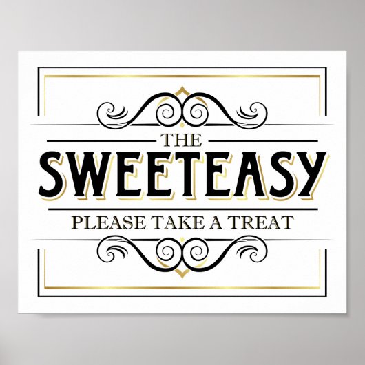  Gold SWEETEASY Snoep Party Sign Print (Voorkant)