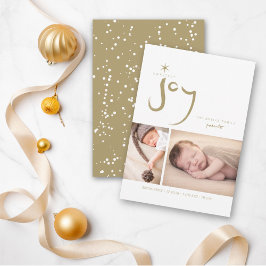 Gold Sweetest Joy Cute Baby eerste kerstfoto Feestdagenkaart