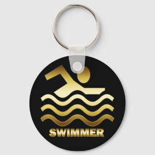 GOLD SWIMMER SLEUTELHANGER