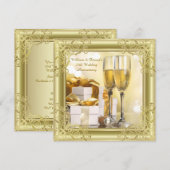 Gold Swirl 50th Wedding Jubileum Party Kaart (Voorkant / Achterkant)