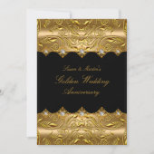 Gold Swirl 50th Wedding Jubileum Uitnodiging (Voorkant)