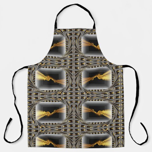 Gold Swirl Black Luxury Monochrome Chef's Kitchen  Schort (Voorkant)