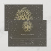 Gold Swirl-boom op de Kaart voor grijze weddenscha (Voorkant / Achterkant)