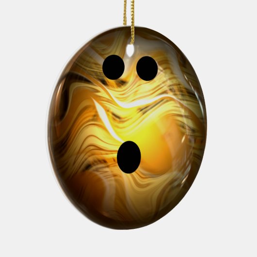 Gold Swirl Bowling Ball Keramisch Ornament (Rechts)