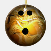 Gold Swirl Bowling Ball Keramisch Ornament (Voorkant)