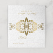 Gold Swirl en White Damaskers Plaatskaartje (Buitenkant ongevouwen)