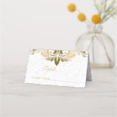 Gold Swirl en White Damaskers Plaatskaartje (Voorkant)