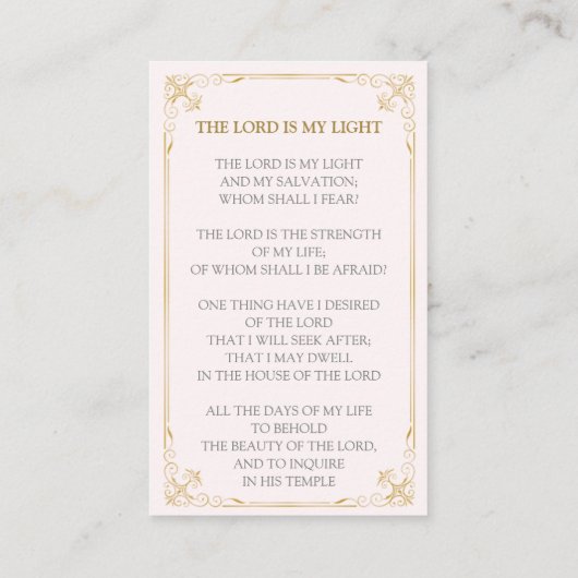  Gold Swirl Funeral Prayer Card | Colo bewerken Visitekaartje (Achterkant)