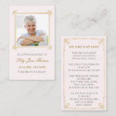  Gold Swirl Funeral Prayer Card | Colo bewerken Visitekaartje (Voorkant / Achterkant)