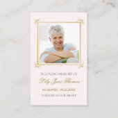  Gold Swirl Funeral Prayer Card | Colo bewerken Visitekaartje (Voorkant)